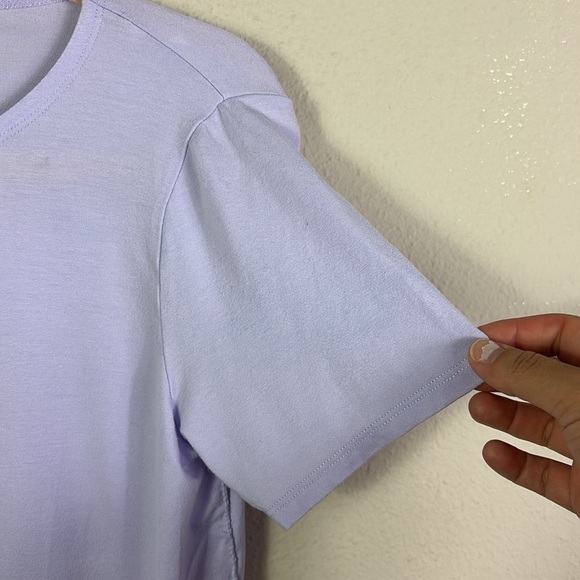 Eileen Fisher Lilac Light Purple Short Sleeve Top Shirt size small - Picture 4 of 9